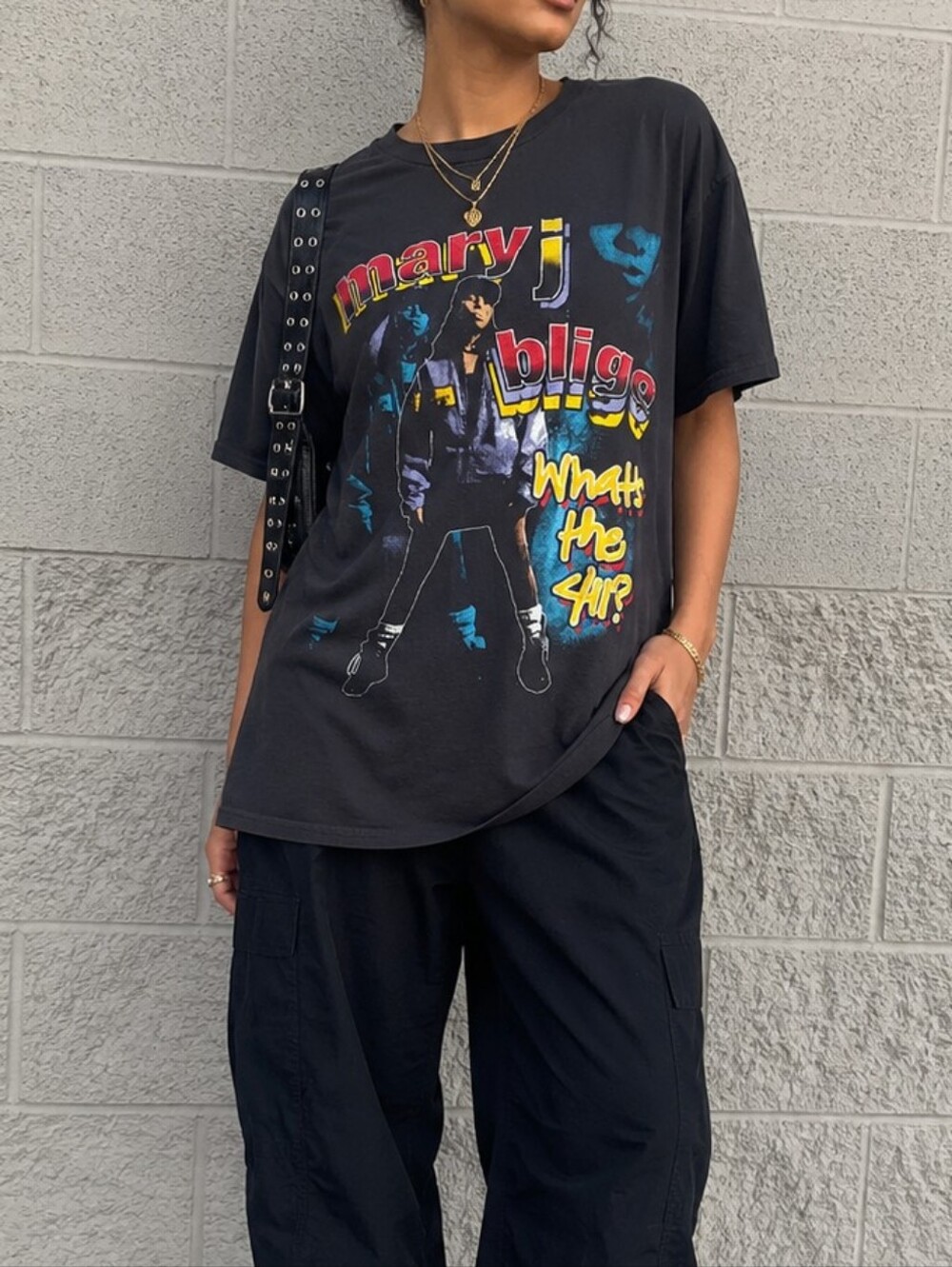 Mary J. Blige What's The 411? Graphic Band Tee XL Black Hip Hop Rap